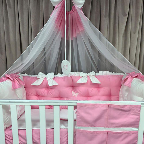 PEPPIbambini-ROYAL-3087-1 PEPPIbambini - Lenjerie patut 11 piese ROYAL Pink - imagine 1