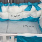 PEPPIbambini - Lenjerie patut 11 piese ROYAL White Turqoise