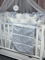 PEPPIbambini - Lenjerie patut 11 piese ROYAL White Blue - imagine 5