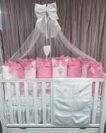 PEPPIbambini - Lenjerie patut 11 piese ROYAL Princess Pink - imagine 6
