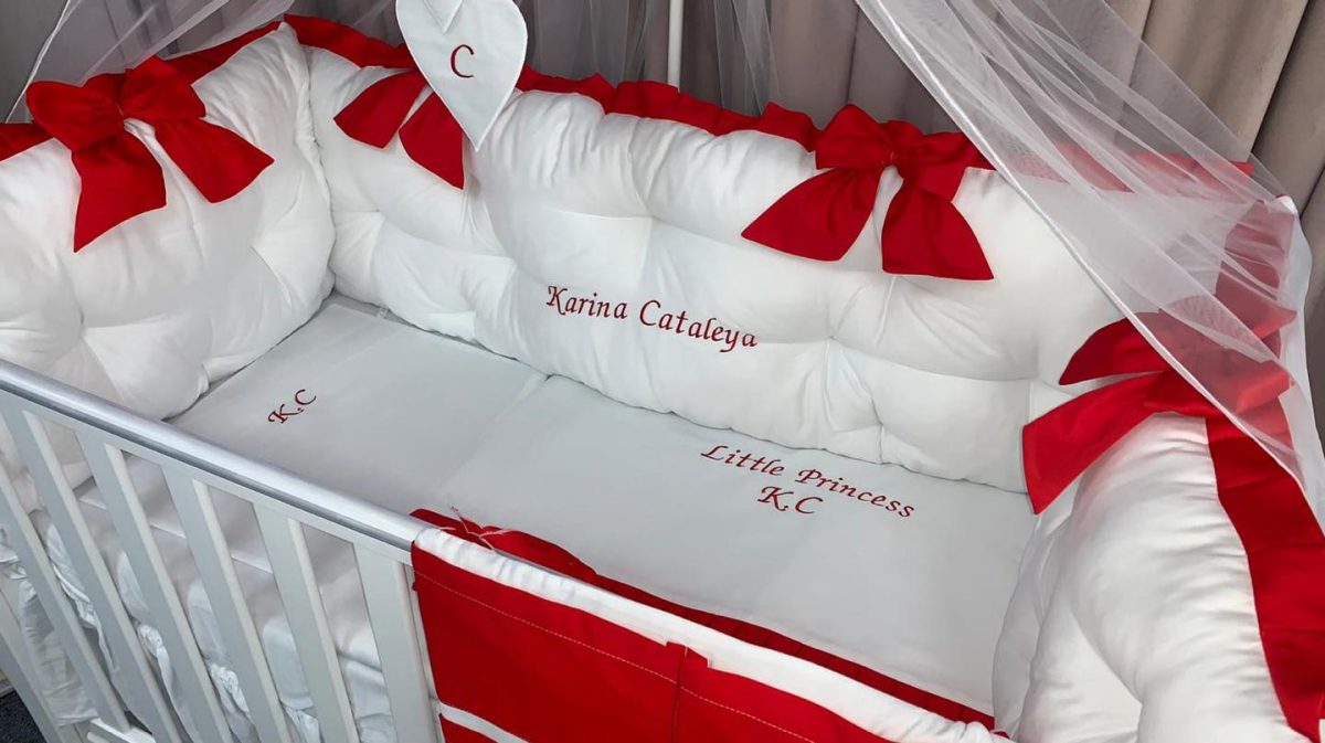 PEPPIbambini - Lenjerie patut 11 piese ROYAL White Red - imagine 2