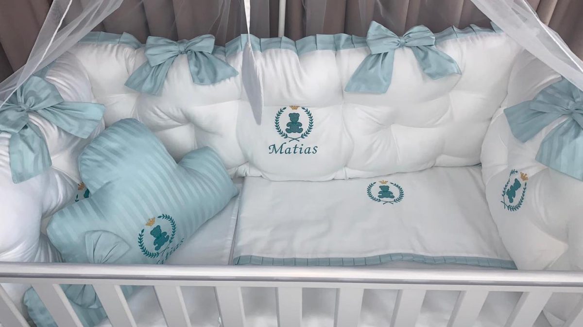 PEPPIbambini - Lenjerie patut 11 piese ROYAL White Mint - imagine 2