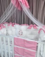 PEPPIbambini - Lenjerie patut 11 piese ROYAL White Pink - imagine 4
