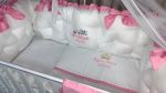 PEPPIbambini - Lenjerie patut 11 piese ROYAL White Pink - imagine 2