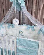 PEPPIbambini - Lenjerie patut 11 piese ROYAL White Mint - imagine 2
