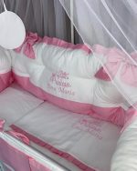 PEPPIbambini - Lenjerie patut 11 piese ROYAL White Pink - imagine 3