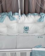 PEPPIbambini - Lenjerie patut 11 piese ROYAL White Mint - imagine 2