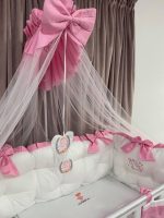 PEPPIbambini - Lenjerie patut 11 piese ROYAL White Pink - imagine 3