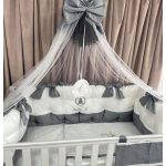 PEPPIbambini - Lenjerie patut 11 piese ROYAL White Grey