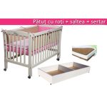Mesterel - Promotional Patut Mos Ene Cu Roti, Sertar si Saltea