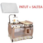 Krausman - Patut Golden Flowers DeLuxe + Saltea Cocos Konfort 105*70 cm