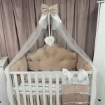 Lenjerie de patut personalizata 11 piese REGAL Catifea Beige - PEPPIbambini