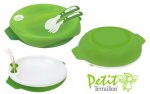 Petit Terraillon - Farfurie termica 2 in 1 si set tacamuri Green - imagine 2