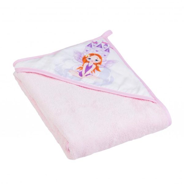 Prosop baie cu gluga 100x100 Little princess - roz