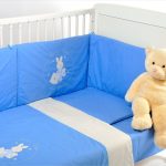 BebeDeco - Lenjerie patut 3 piese - SOMN USOR bleu/crem