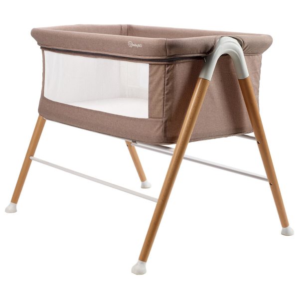 BabyGo - Patut cu cadru din Lemn Goodnight Beige