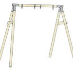 TP Toys - Structura lemn rotund pentru leagan dublu