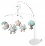 Carusel muzical Baby Ono cu prindere universala Bufnite Gri