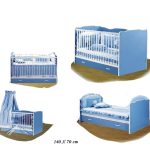 Bretco Design - Patut CINDY -Transformabil (cu sertar)- Albastru 140x70 cm