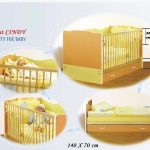 Bretco Design - Patut copii CINDY -Transformabil (cu sertar) - Galben  140x70 cm