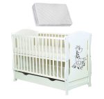 Patut bebe multifunctional Giraffe White + Saltea Cocos - MAMO-TATO