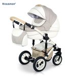 Carucior 3 in 1 Sendo White-Beige - Krausman - Testat ADAC