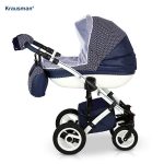 Carucior 3 in 1 Sendo White-Navy - Krausman - Testat ADAC - Image 2
