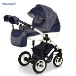 Carucior 3 in 1 Sendo White-Navy - Krausman - Testat ADAC