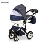 Carucior 3 in 1 Sendo White-Navy - Krausman - Testat ADAC - Image 3