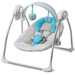 Kinderkraft - Leagan portabil 2 in 1 NANI BLUE cu conectare la priza