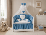 Lenjerie de patut personalizata 11 piese REGAL Blue - PEPPIbambini