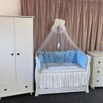 Lenjerie de patut personalizata 11 piese ROYAL Catifea Blue - PEPPIbambini