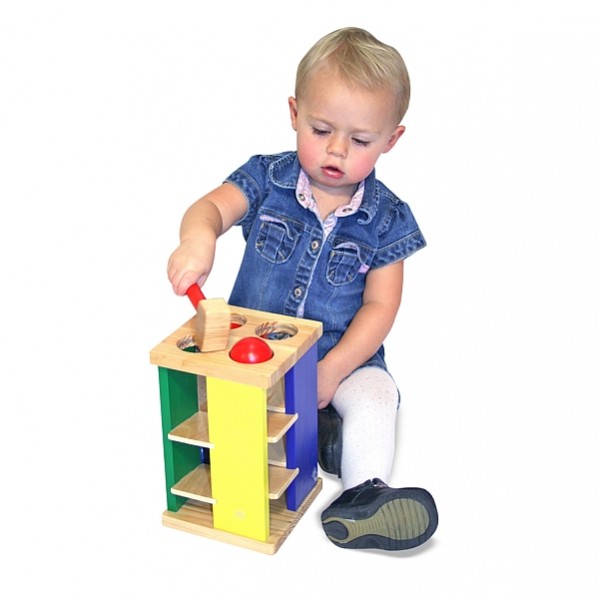melissaadoug-turnul-din-lemn-cu-ciocan-si-bile Melissa&Doug - Turnul din lemn cu ciocan si bile - imagine 1