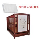 Patut bebe din lemn Bear + Saltea Cocos - MAMO-TATO