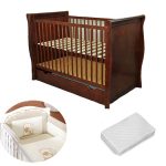 MAMO-TATO - Patut multifunctional Regal Venghe + Saltea Cocos + Lenjerie 3 piese Crem