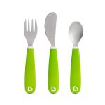 Munchkin - Set, Furculita, Cutit, Lingurita Splash Verde