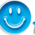 Munchkin - Set Farfurie Zambareata si Lingurita Blue
