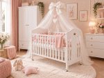 Patut bebe din lemn Crown 120/60 cu laterala culisanta si roti - imagine 4